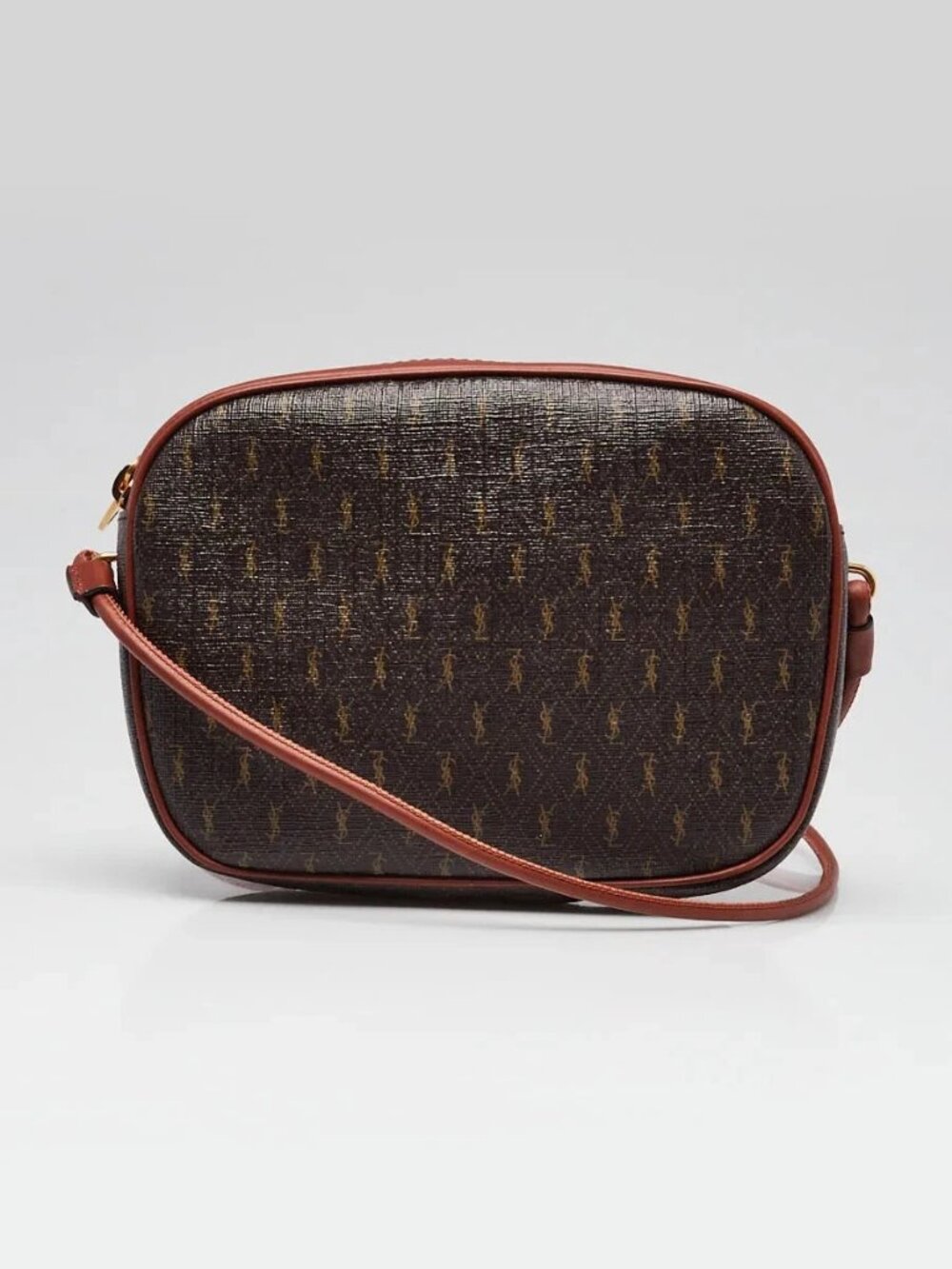 Yves Saint Laurent Chestnut Coated Canvas Le Monogramme Small Camera Bag